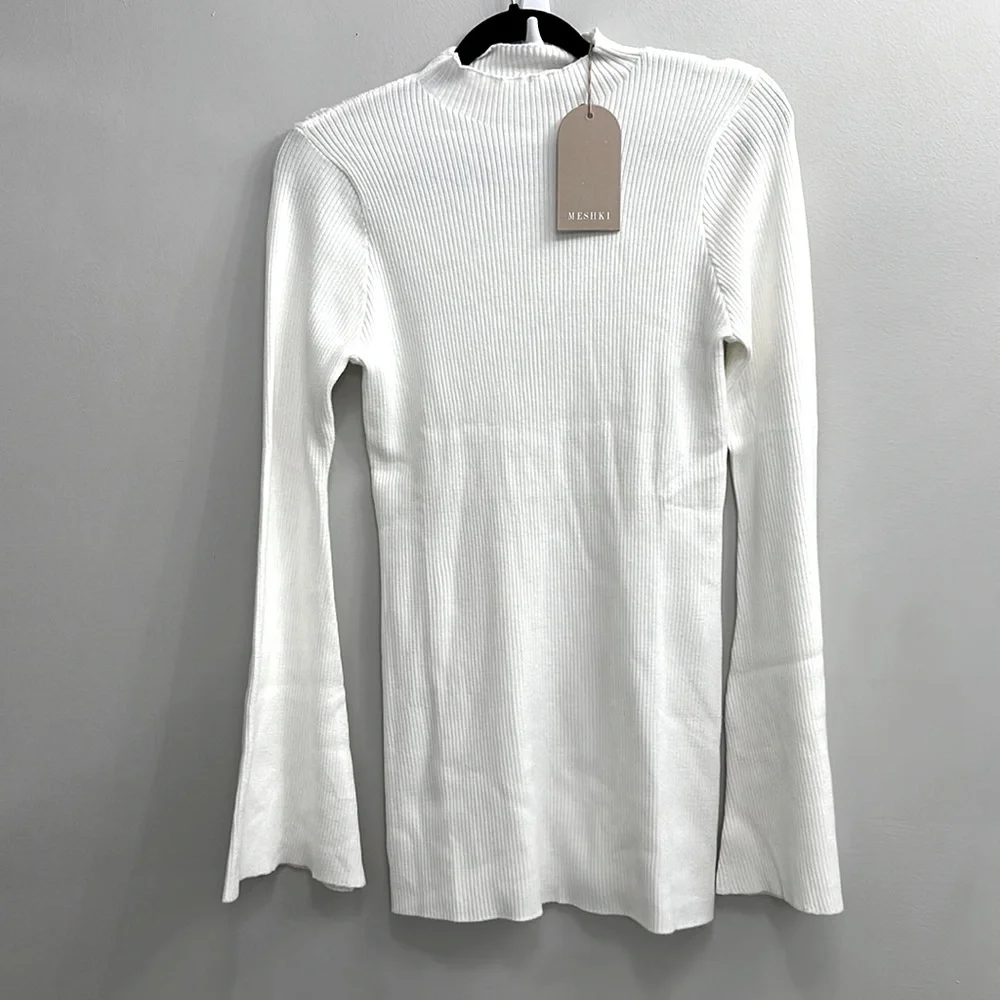 MESHKI Jovie Oversized Knit Jumper - Off White_6
